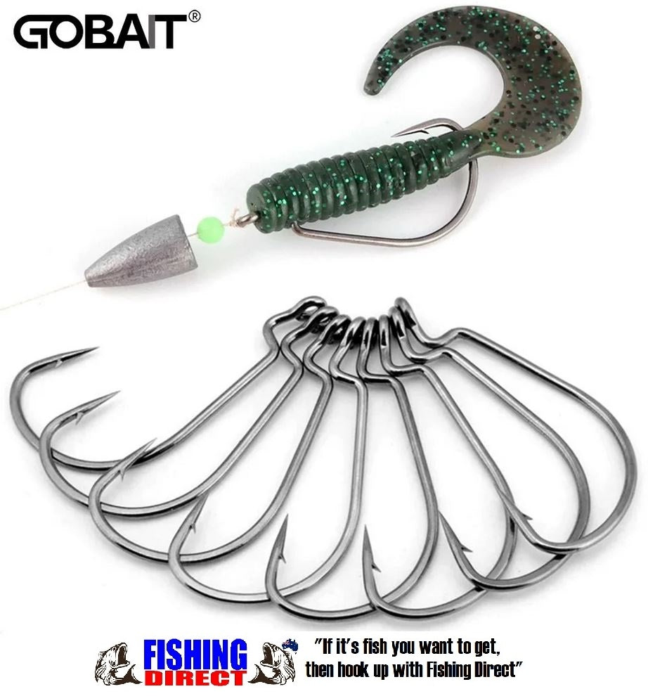 WORM HOOKS 3/0#, 25 Piece Set, High Carbon Steel Offset Suit Soft Plastic Lures, Silver
