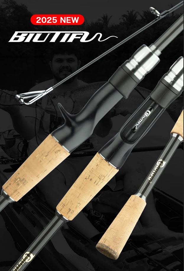 Fishing Rod Ultralight BIUTIFU Traveller Spinning or Casting Carbon Lure Rod 1.8/2.1/ 2.4m