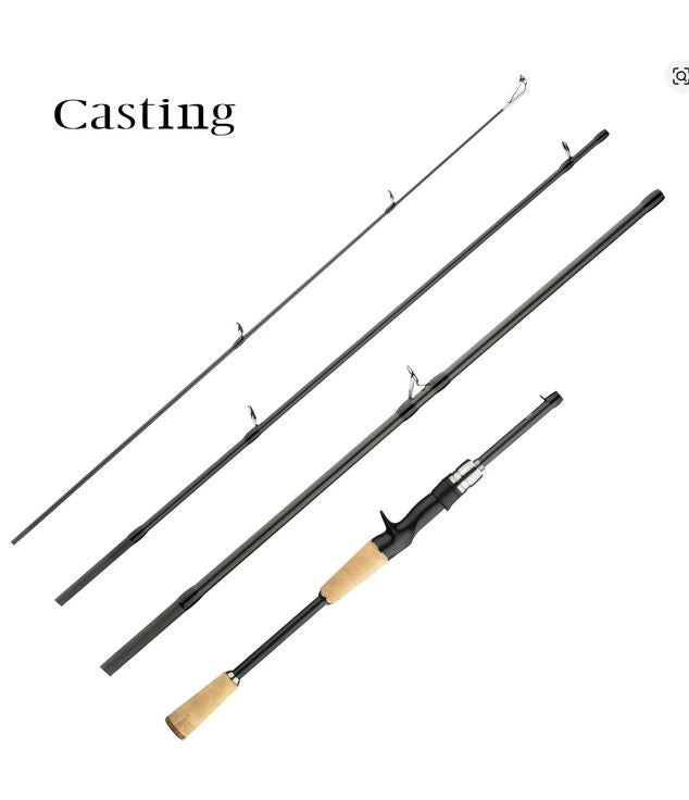 Fishing Rod Ultralight BIUTIFU Traveller Spinning or Casting Carbon Lure Rod 1.8/2.1/ 2.4m