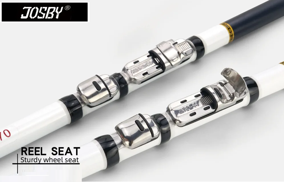 Fishing Rod Telescopic JOSBY Yinwan Carbon Fibre Spinning Sliding Reel Seat, 1.8M White