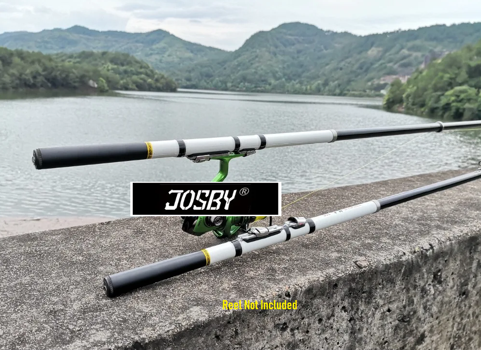 Fishing Rod Telescopic JOSBY Yinwan Carbon Fibre Spinning Sliding Reel Seat, 1.8M White