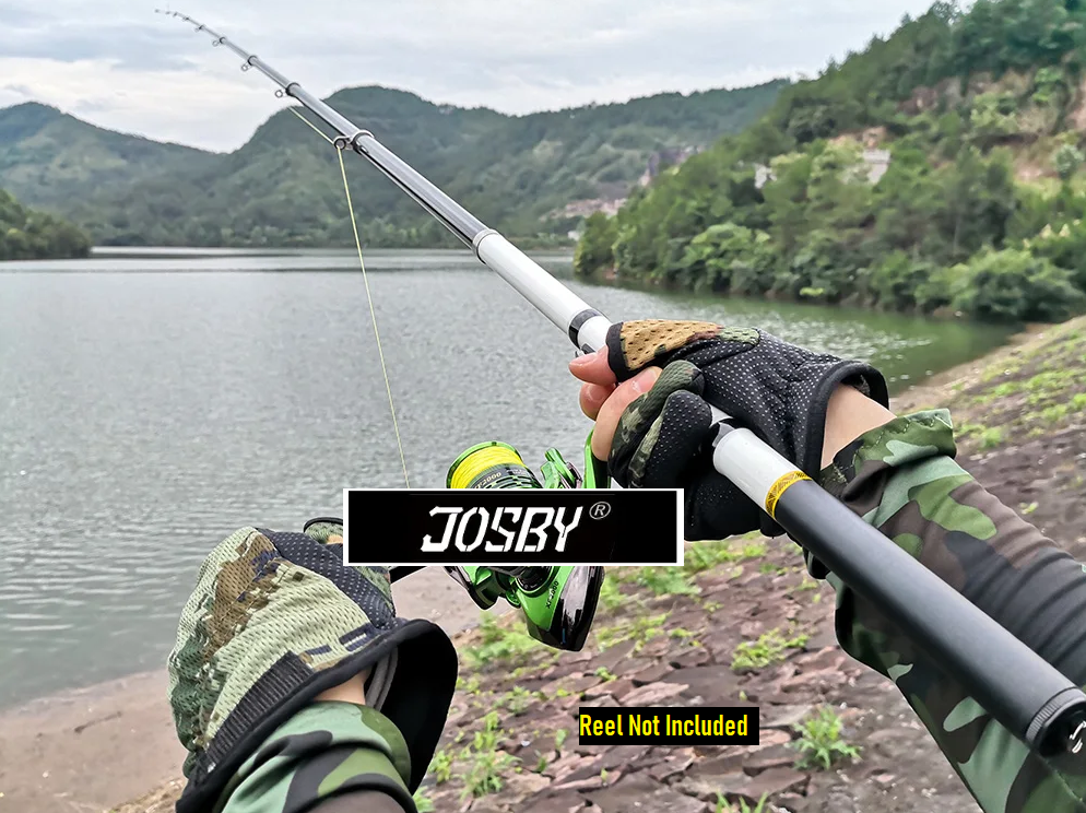 Fishing Rod Telescopic JOSBY Yinwan Carbon Fibre Spinning Sliding Reel Seat, 1.8M White