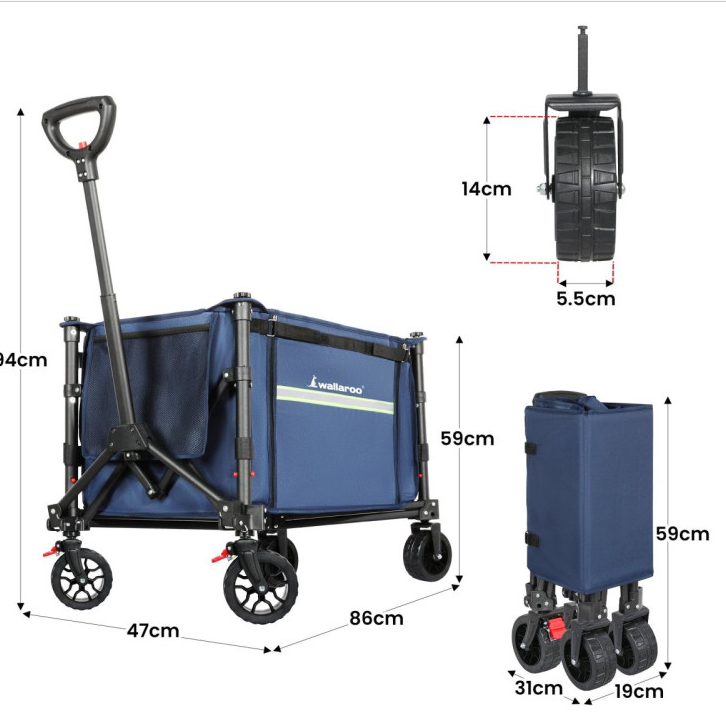 Portable & Foldable Cart/Trolley For Camping Fishing 120 Litre