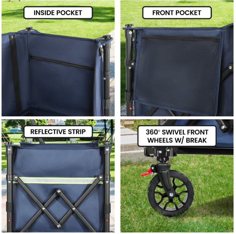 Portable & Foldable Cart/Trolley For Camping Fishing 120 Litre