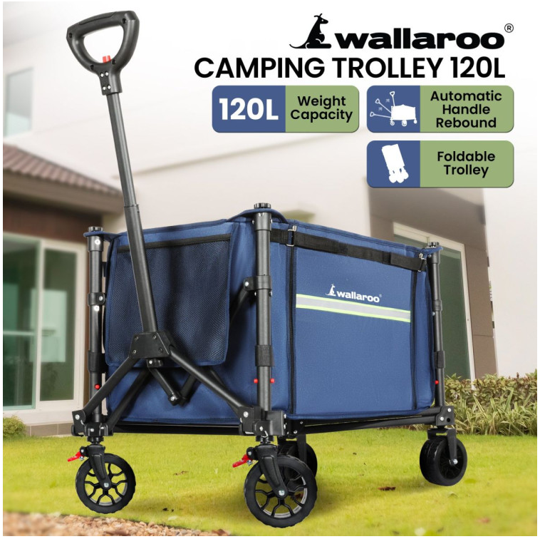Portable & Foldable Cart/Trolley For Camping Fishing 120 Litre