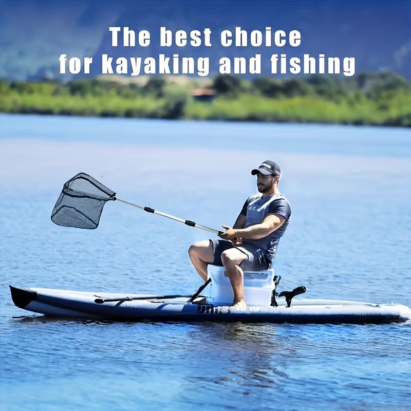 Multifunctional telescopic fishing net, extends from 110 cm to 210 cm