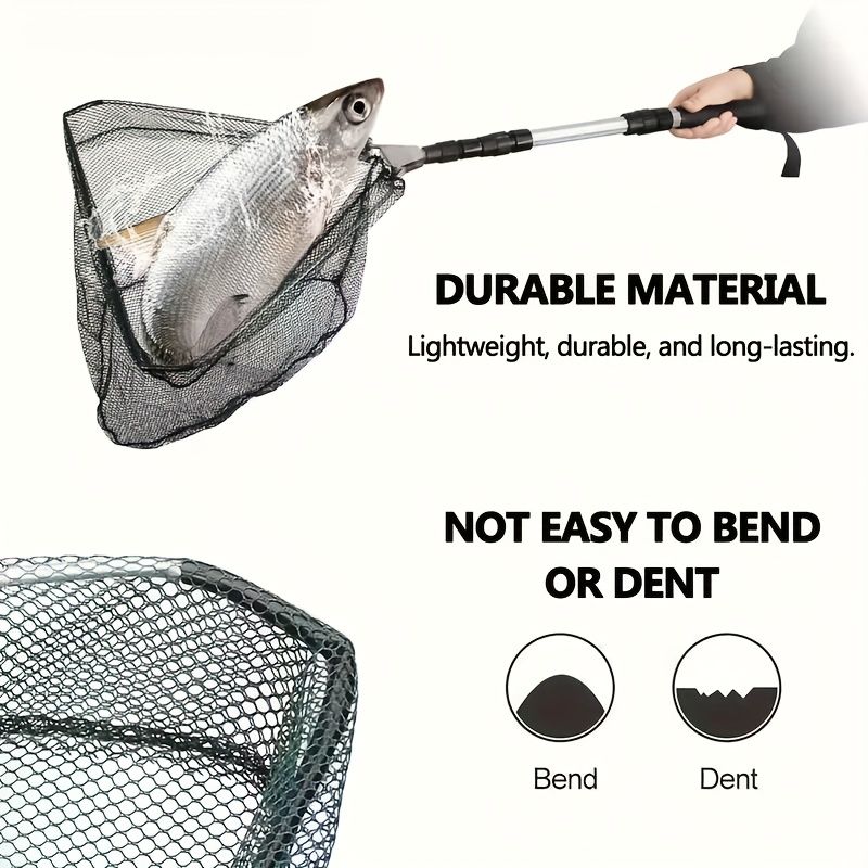 Multifunctional telescopic fishing net, extends from 110 cm to 210 cm