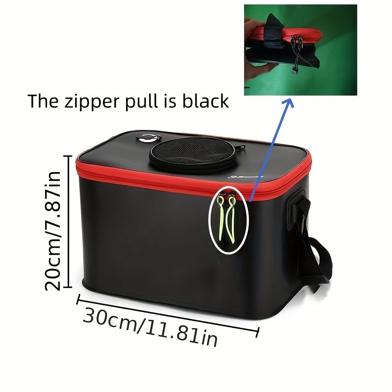 Portable multi-function EVA fishing bag, Orange large capacity, foldable, for camping and fishing..