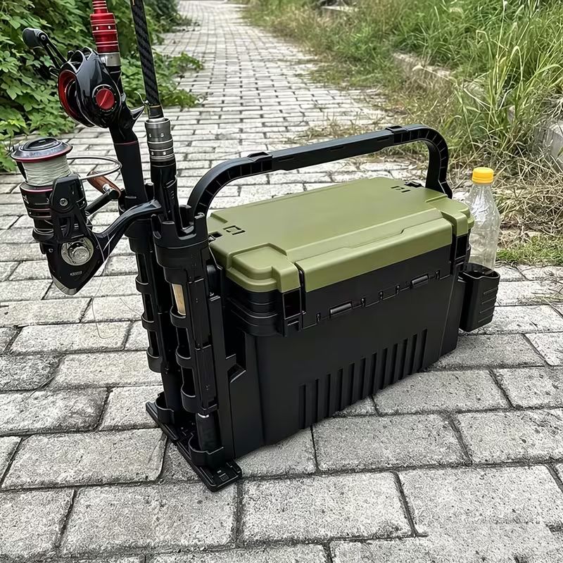Double-layer multi-function fishing tackle box.