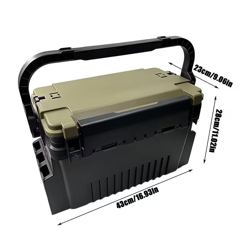 Double-layer multi-function fishing tackle box.