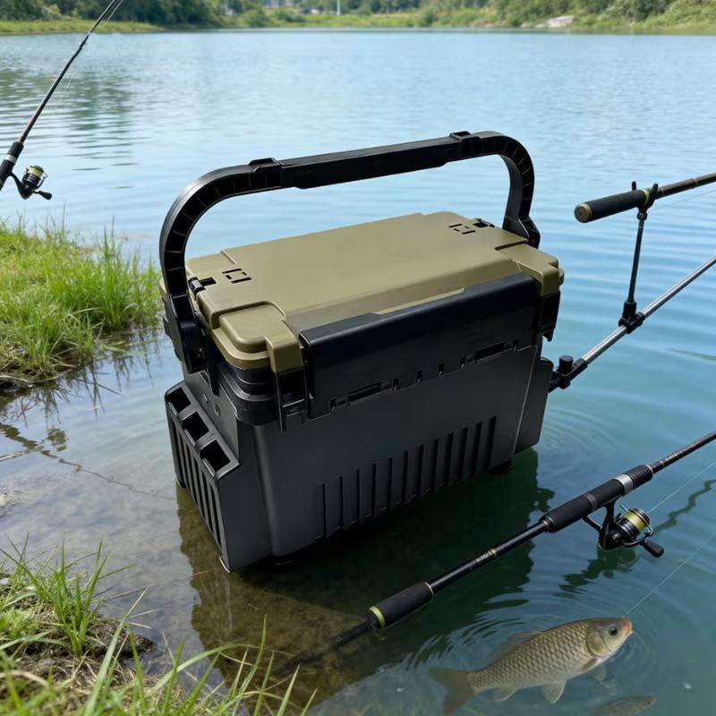 Double-layer multi-function fishing tackle box.