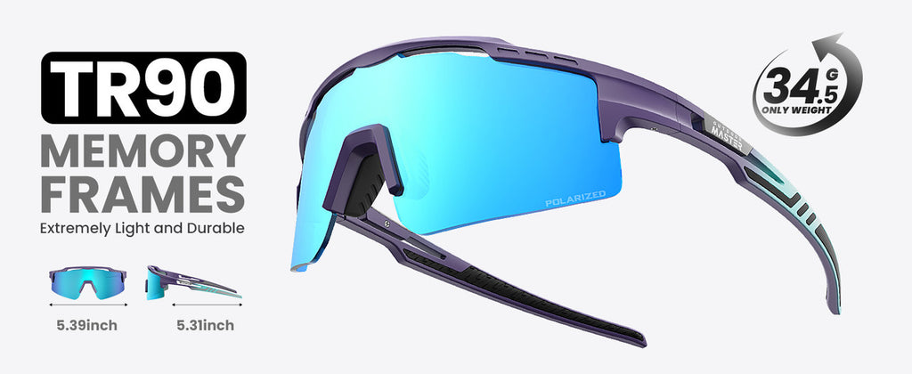 Outdoor Master Hawk II Polarized Sports Sunglasses UV400 Protection; Cycling, Running Fishing,   White + Revo Blue