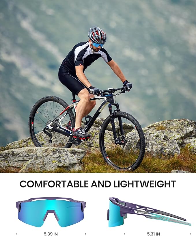 Outdoor Master Hawk II Polarized Sports Sunglasses UV400 Protection TR90 Frame Blue & Revo Blue Cycling Sunglasses, Running Fishing