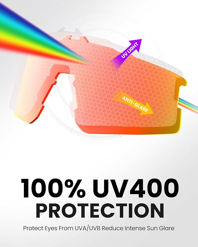 OutdoorMaster Hawk II Polarized Sports Sunglasses UV400 Protection TR90 Frame Black & Revo Blue Lens Cycling, Running, Fishing