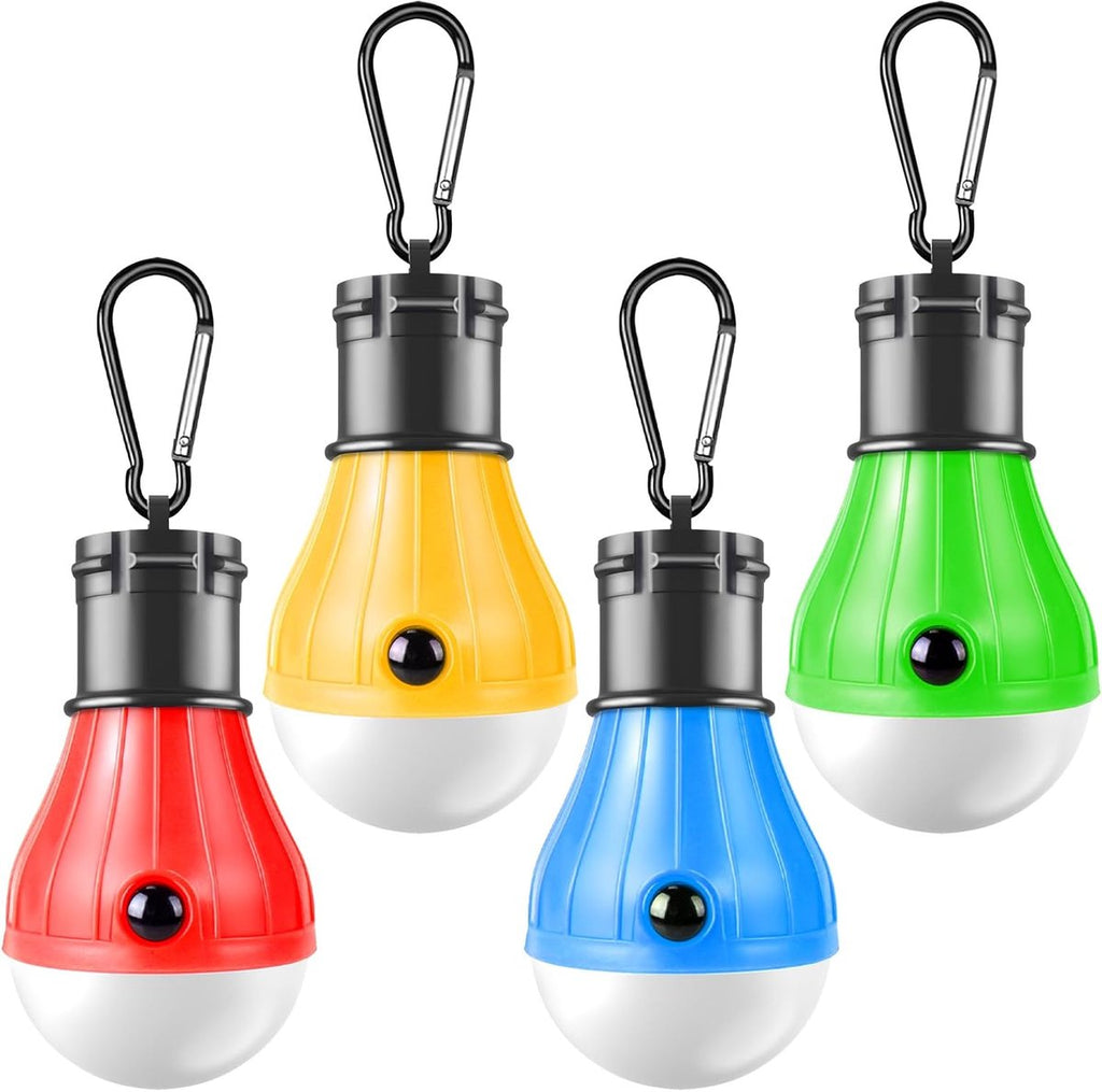 Camping Lamp - 4-Piece - LED Portable IPX4 Waterproof - Bright - Battery Operated 4 Lighting Modes - for Outdoor / Fishing / Travel / Camping