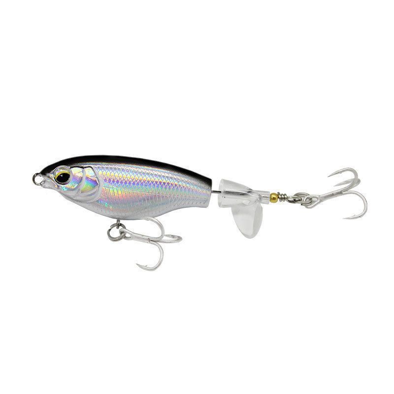 TRUSCEND 4 Piece Top Water Fishing Lures Freshwater or Saltwater Twin Blade Prop Tail
