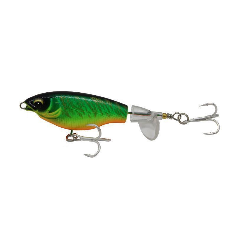 TRUSCEND 4 Piece Top Water Fishing Lures Freshwater or Saltwater Twin Blade Prop Tail