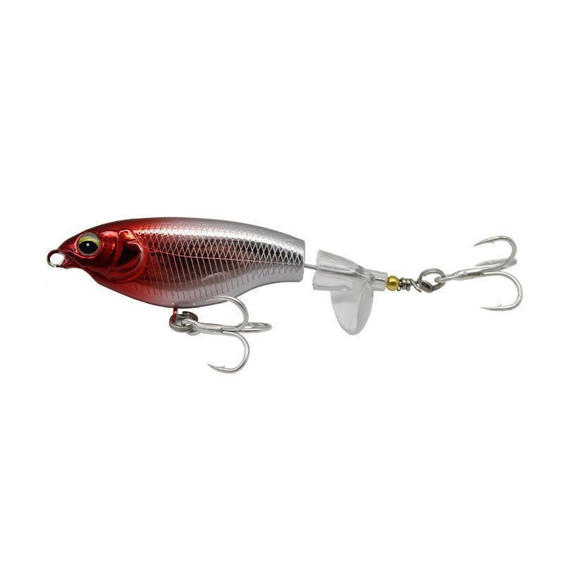 TRUSCEND 4 Piece Top Water Fishing Lures Freshwater or Saltwater Twin Blade Prop Tail