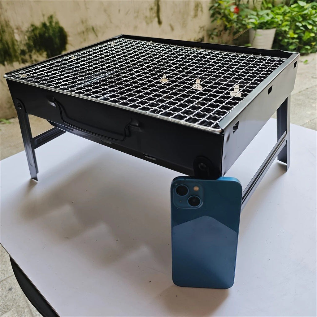 Weekend Essential Portable Foldable BBQ Grill Home & Camping Heavy Duty Steel No Assembly Required（Xiaoheigang）