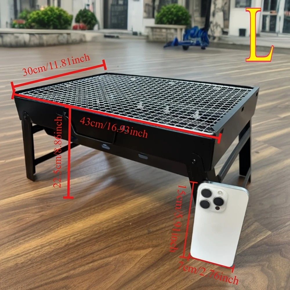 Weekend Essential Portable Foldable BBQ Grill Home & Camping Heavy Duty Steel No Assembly Required（Xiaoheigang）
