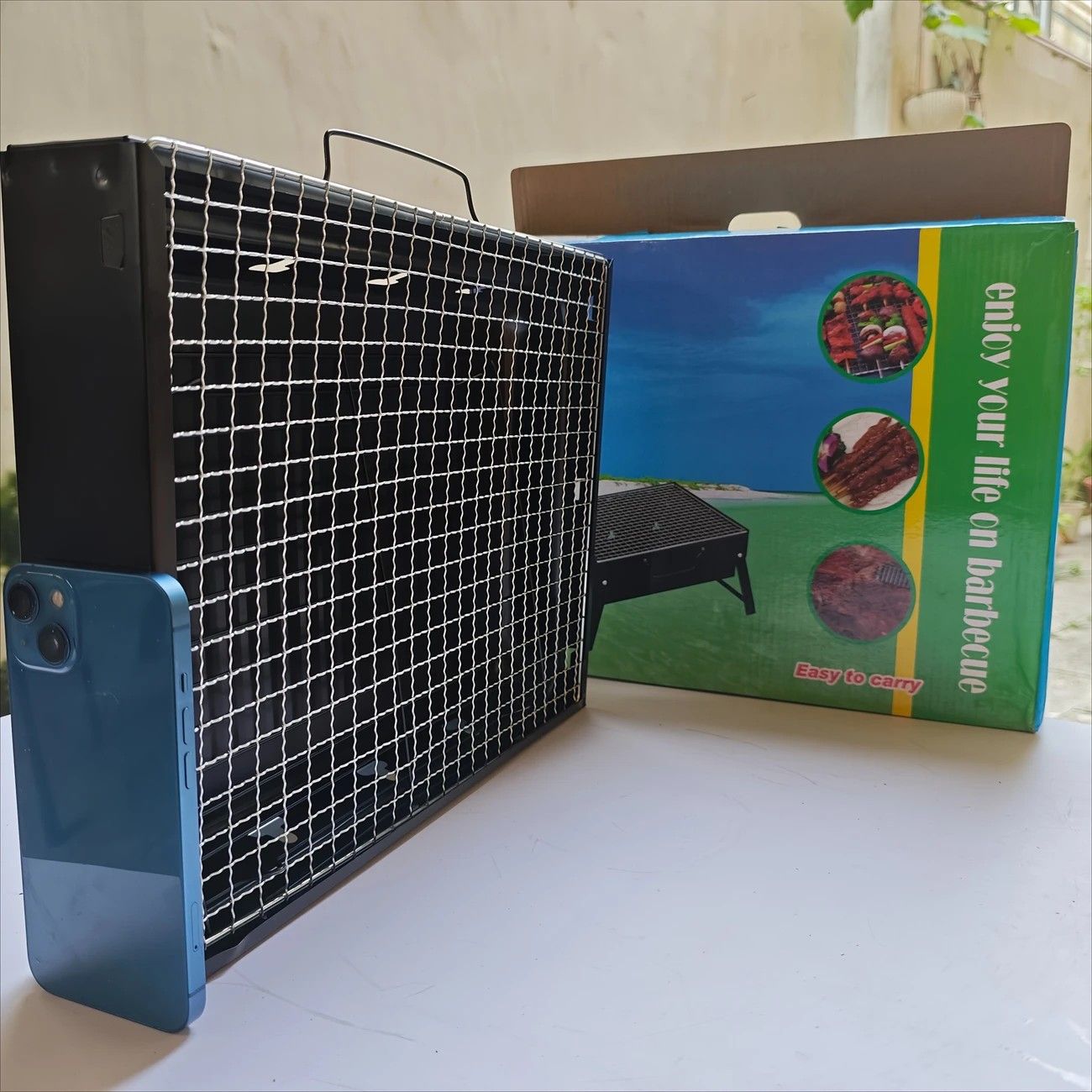Weekend Essential Portable Foldable BBQ Grill Home & Camping Heavy Duty Steel No Assembly Required（Xiaoheigang）