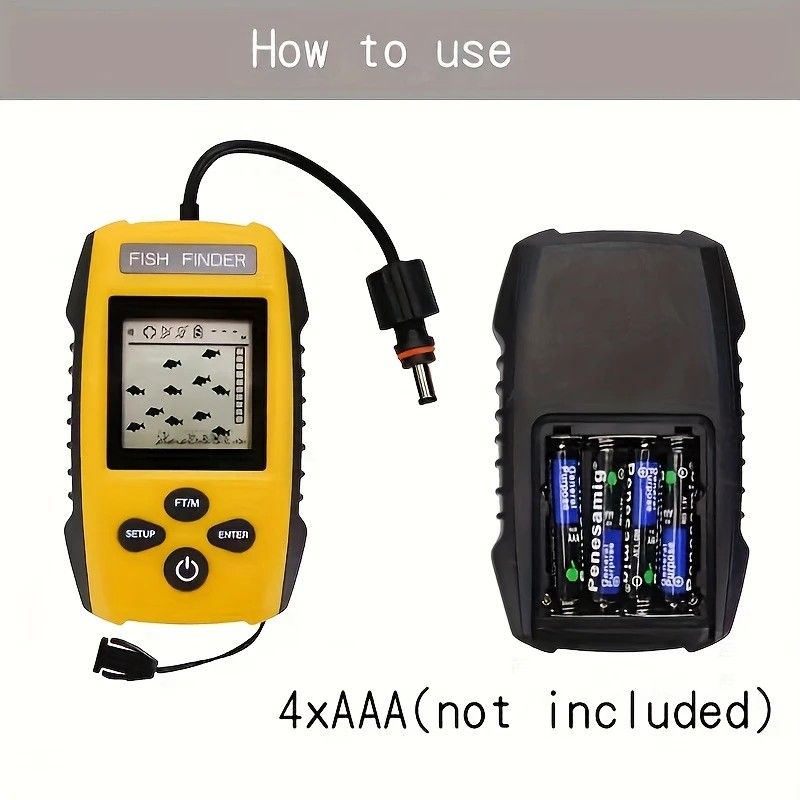 Handheld Fish Finder - Sonar Water Depth & Fish Detector Portable Fishing Gear