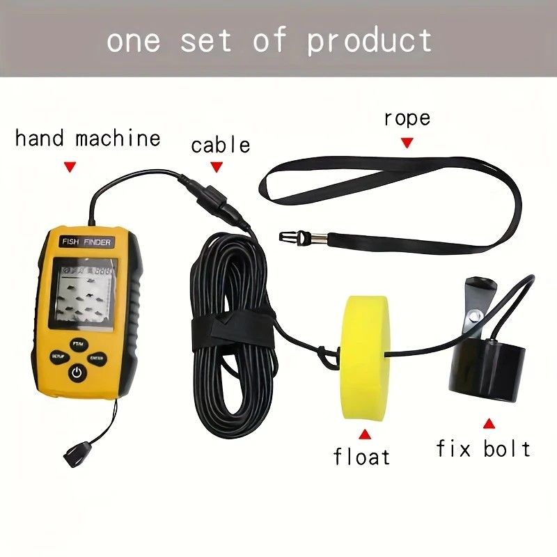 Handheld Fish Finder - Sonar Water Depth & Fish Detector Portable Fishing Gear