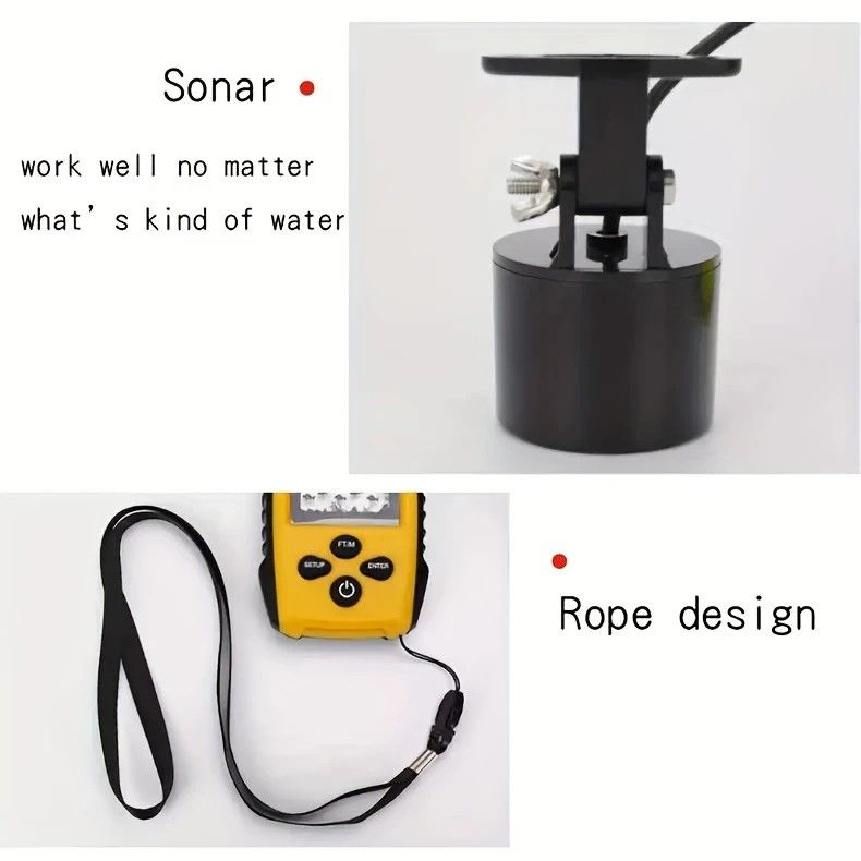 Handheld Fish Finder - Sonar Water Depth & Fish Detector Portable Fishing Gear