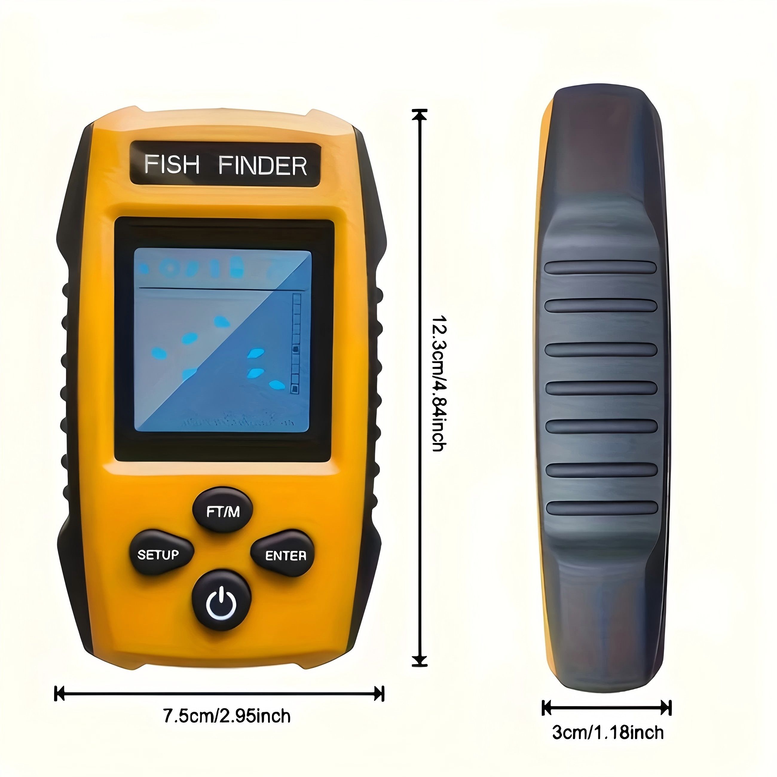 Handheld Fish Finder - Sonar Water Depth & Fish Detector Portable Fishing Gear