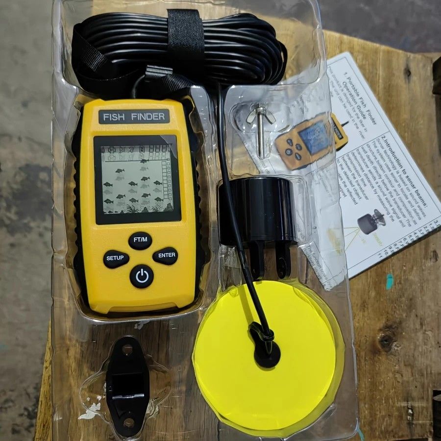 Handheld Fish Finder - Sonar Water Depth & Fish Detector Portable Fishing Gear