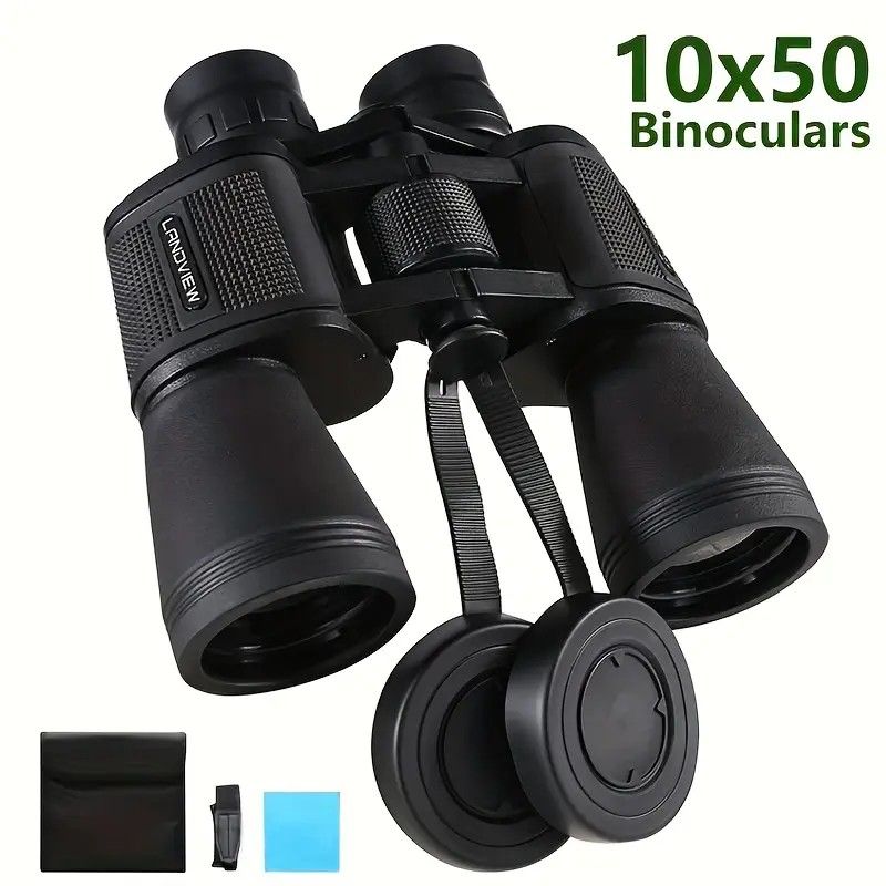 10x50 HD Binoculars - Wide Angle Large Eyepiece - Night Vision for Birdwatching Hiking Concerts - Lightweight & Portable（Black blade）