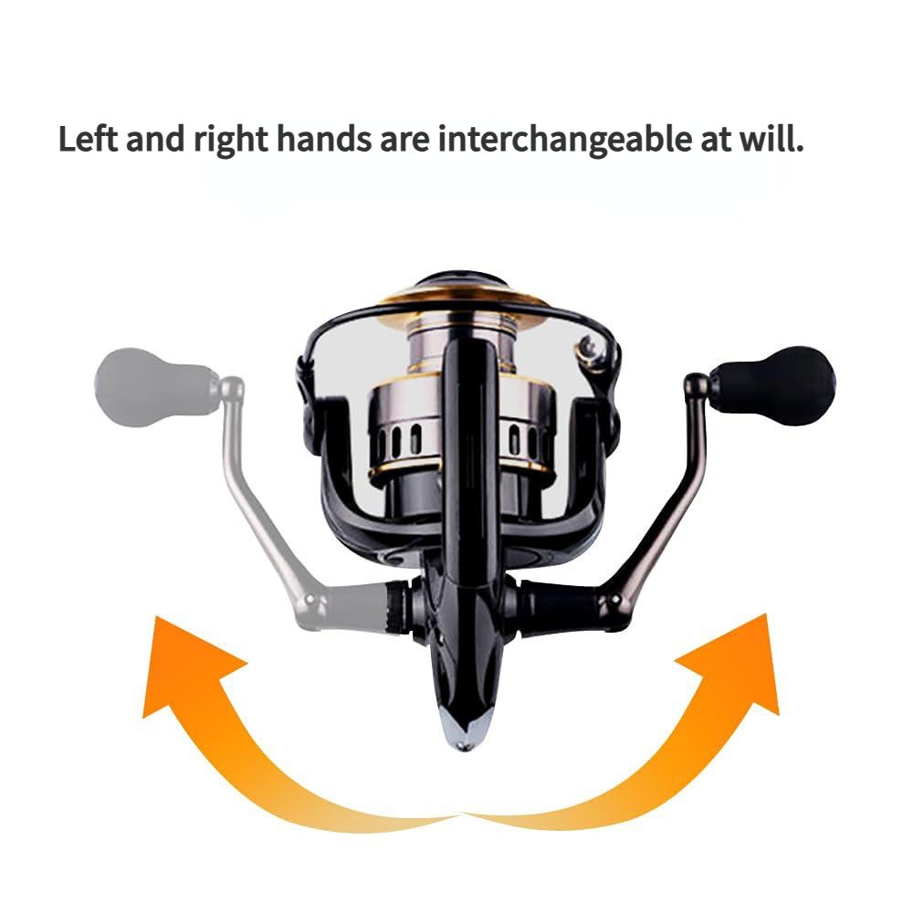 Fishing Reel Spinning Metal Spool, Metal Handle, 5.2:1 Gear Ratio, 10KG Drag, Smooth and Sensitive Line Output, Interchangeable Handle, Freshwater and Saltwater（HE5000)