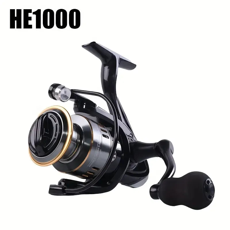 Fishing Reel Spinning Metal Spool, Metal Handle, 5.2:1 Gear Ratio, 10KG Drag, Smooth and Sensitive Line Output, Interchangeable Handle, Freshwater and Saltwater（HE6000)