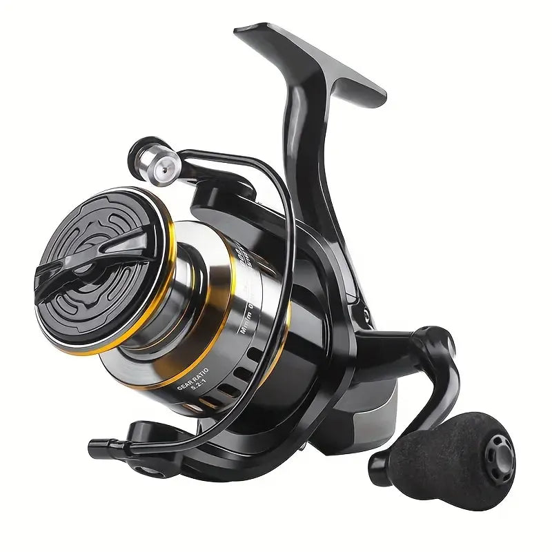 Fishing Reel Spinning Metal Spool, Metal Handle, 5.2:1 Gear Ratio, 10KG Drag, Smooth and Sensitive Line Output, Interchangeable Handle, Freshwater and Saltwater（HE7000)