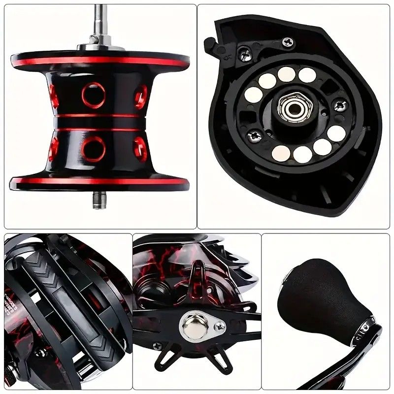 Fishing Reel High Speed Baitcasting 18+1BB, Dual Brake System, Max Drag 10kg- Left Handed.