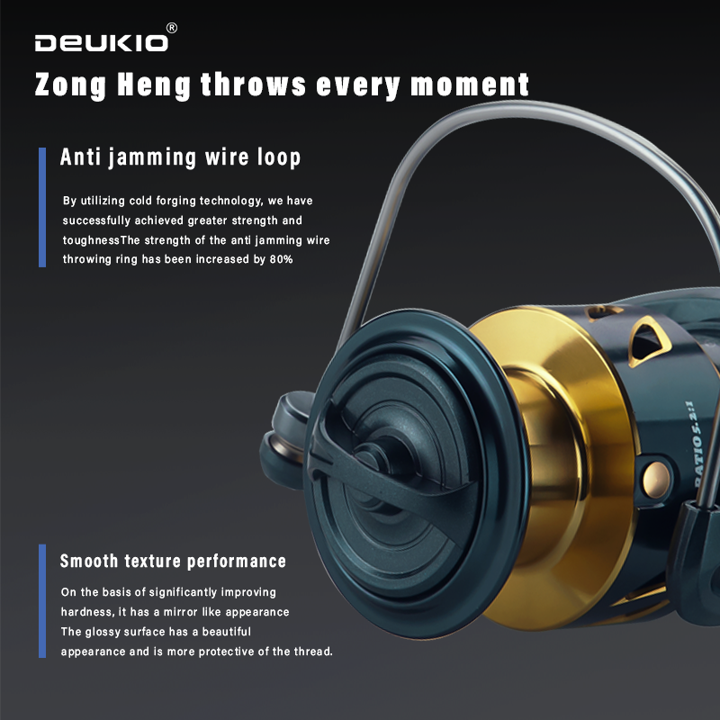 Fishing Reel DEUKIO All-Purpose Spinning 15kg Max Drag + CNC Metal Handle, Zero-Gap Waterproof Design, Ultra-Stable for Landing Big Fish (SA3000