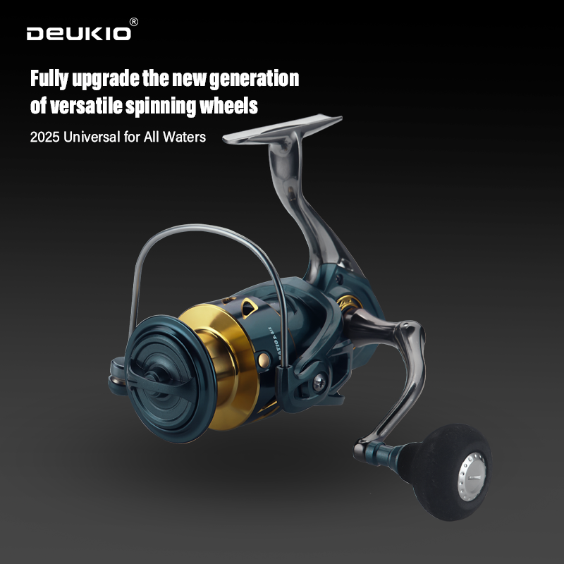 Fishing Reel DEUKIO All-Purpose Spinning 15kg Max Drag + CNC Metal Handle, Zero-Gap Waterproof Design, Ultra-Stable for Landing Big Fish (SA3000