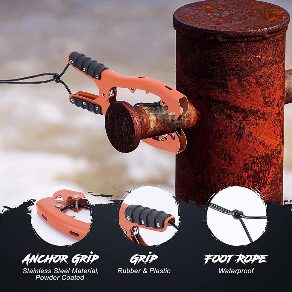 Kayak, Canoe Anchor Grip- Clamp with Teeth for Fishing Boating Camping x 1 unit.