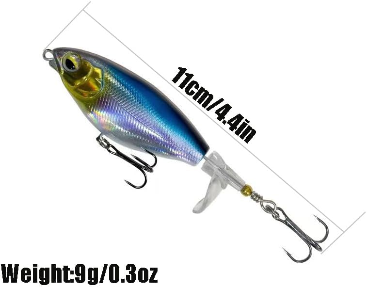 5Pcs Premium Top Water Fishing Lures, Lure for Bass with Soft Propeller Tail Perch, Bass, Lures Freshwater or Saltwater