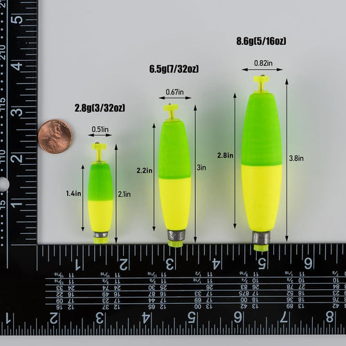 10-Pack Fishing Bobbers Floats, Weighted for Cigar EVA Foam Snap-on Floats Corks Floaters Buoys Crappie Bass Panfish Bluegills Trout Red