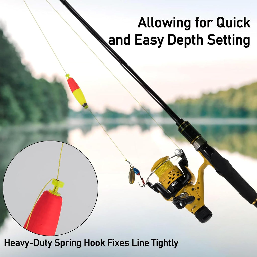 10-Pack Fishing Bobbers Floats, Weighted for Cigar EVA Foam Snap-on Floats Corks Floaters Buoys Crappie Bass Panfish Bluegills Trout Red