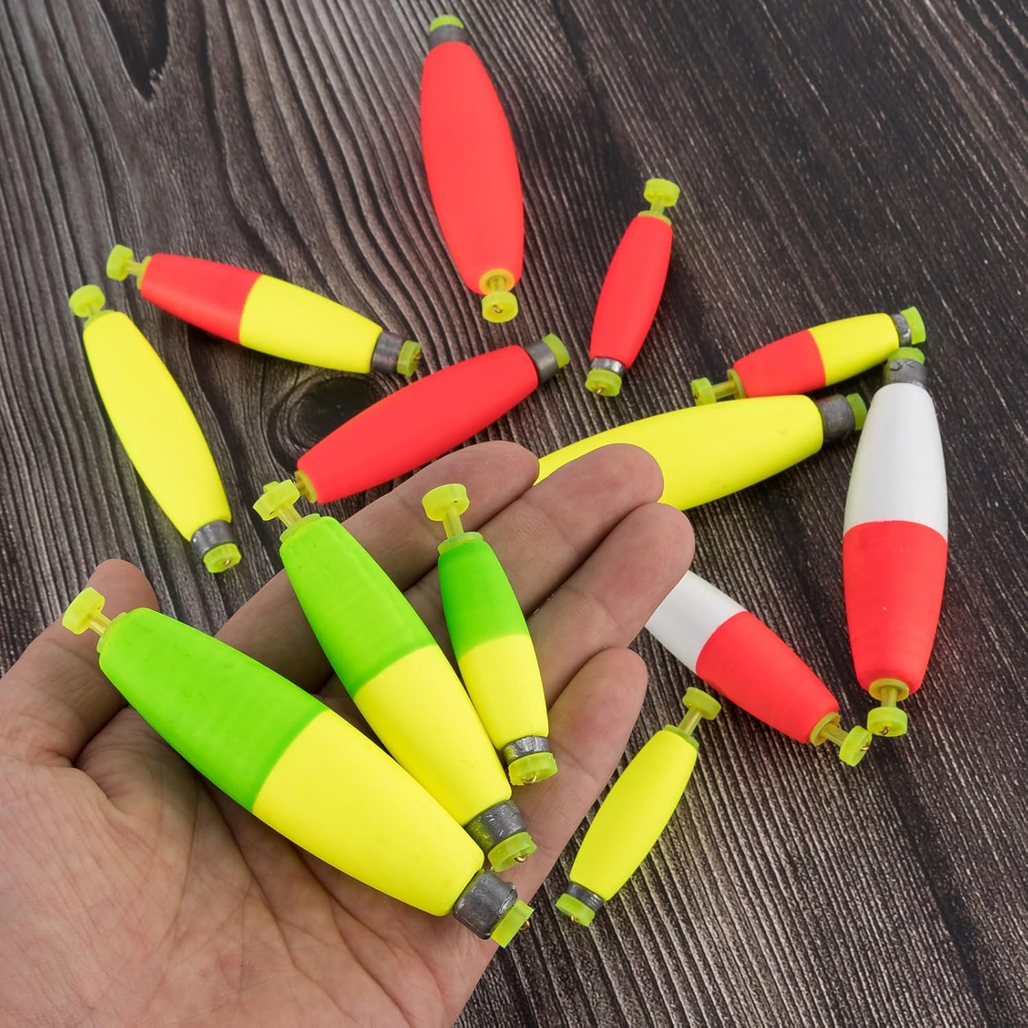 10-Pack Fishing Bobbers Floats, Weighted for Cigar EVA Foam Snap-on Floats Corks Floaters Buoys Crappie Bass Panfish Bluegills Trout Red