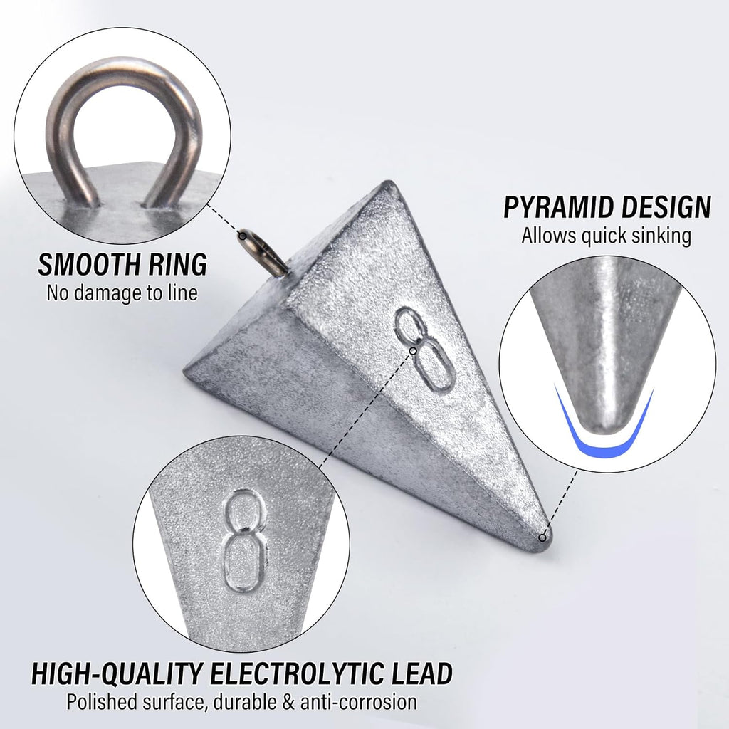 Pyramid Fishing Sinkers Lead 10 Pack Kit (28g-113g)