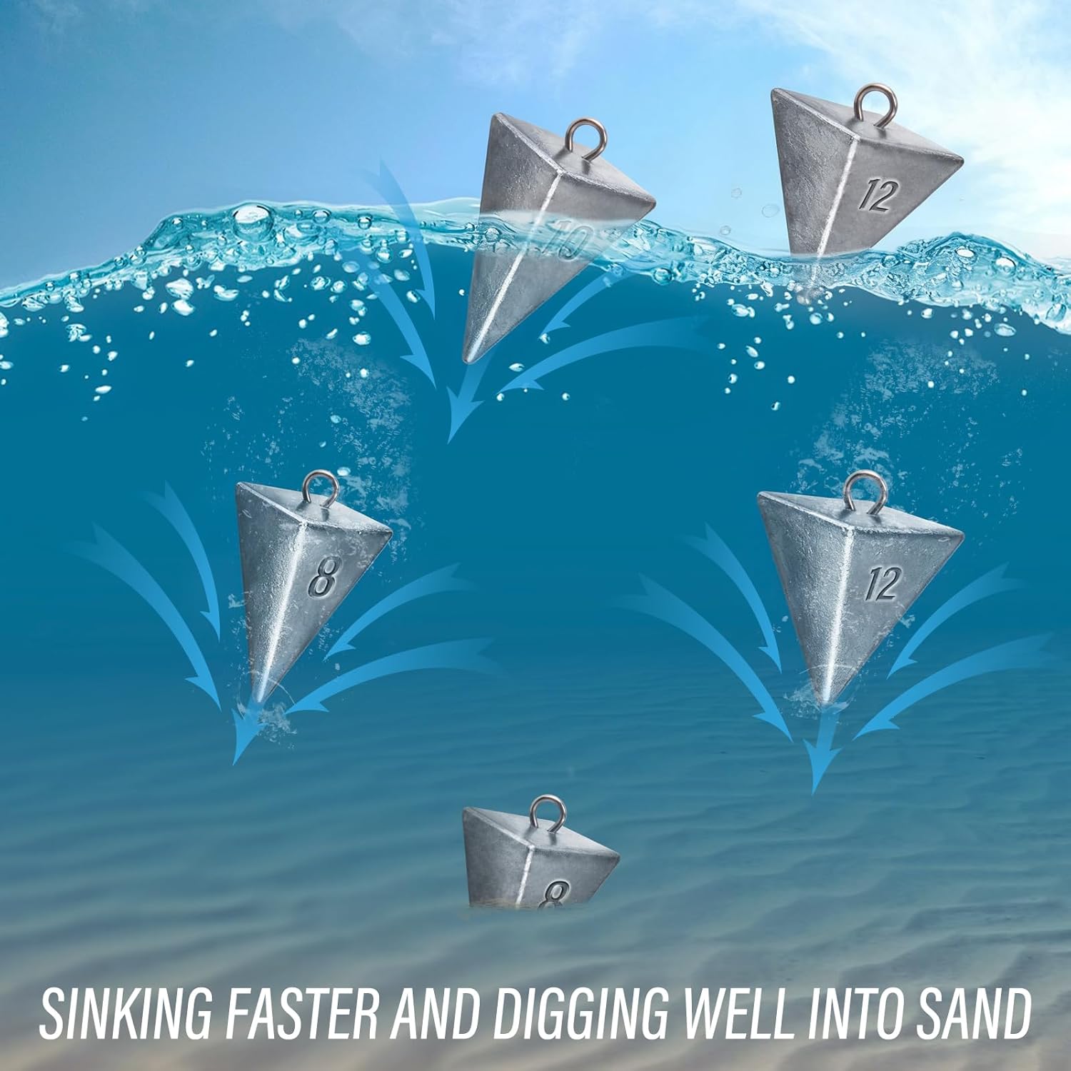 Pyramid Fishing Sinkers Lead 10 Pack Kit (28g-113g)