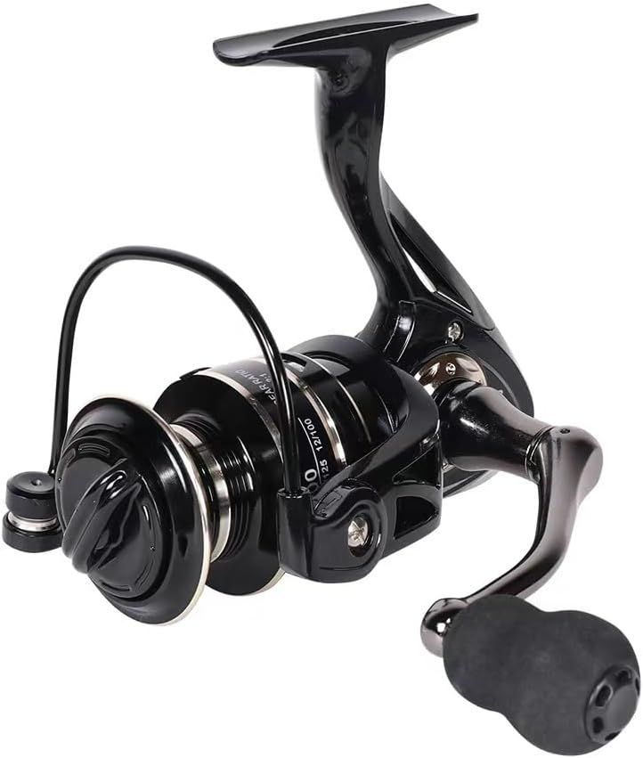 Fishing Reel All Metal Spinning - Ultra Smooth Saltwater & Freshwater - Corrosion Resistant Size: 3000, Colour: Black