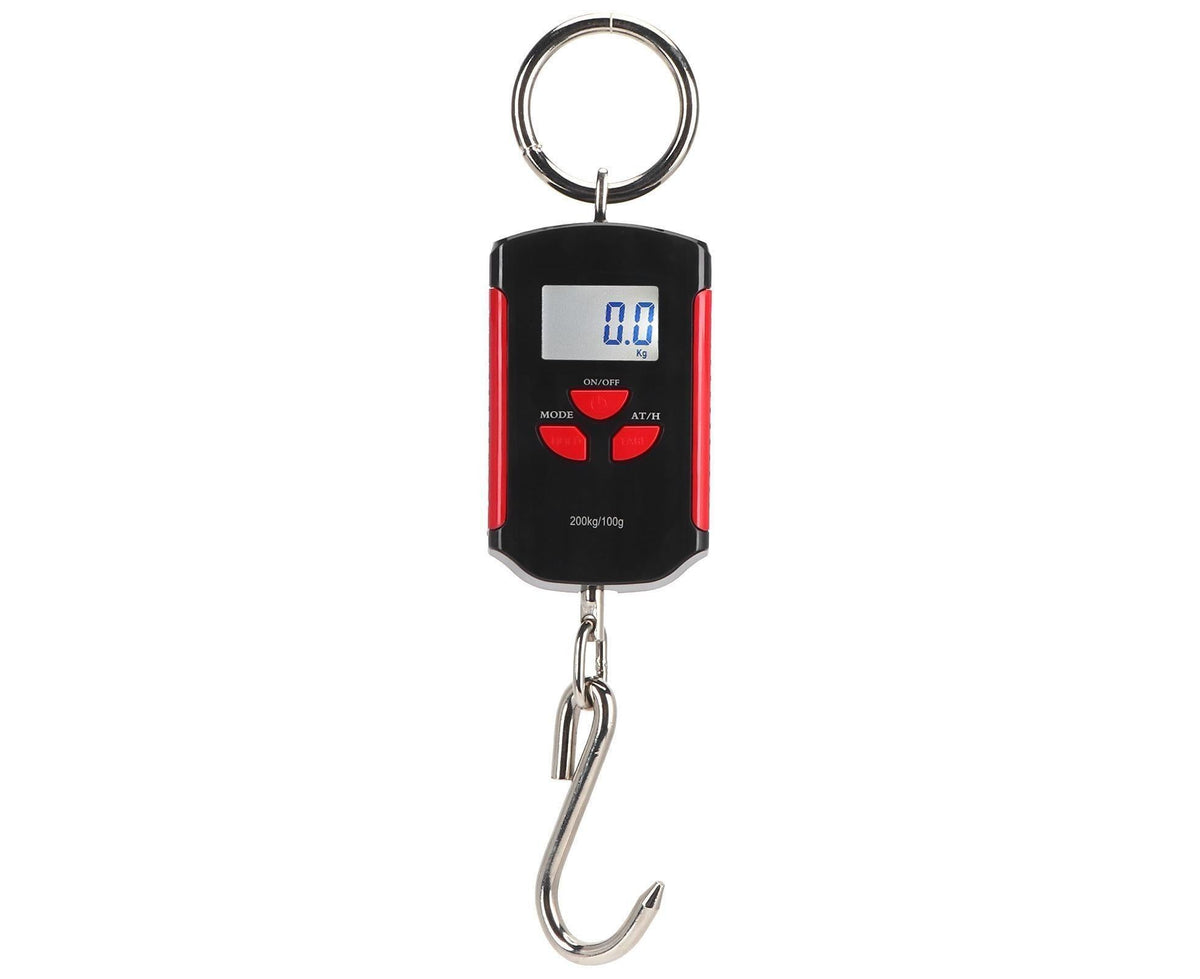 Portable Electronic Hanging Scale Digital LCD Backlit Display kg/lb/JIN 200KG W/HookRed Frame