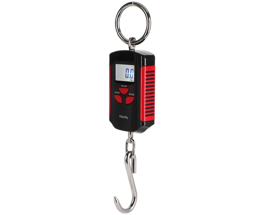 Portable Electronic Hanging Scale Digital LCD Backlit Display kg/lb/JIN 200KG W/HookRed Frame