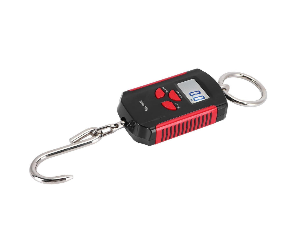 Portable Electronic Hanging Scale Digital LCD Backlit Display kg/lb/JIN 200KG W/HookRed Frame