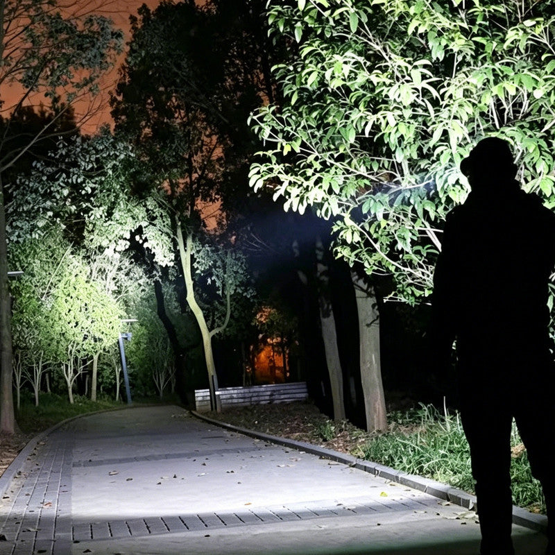 Outdoor Multi-Function LED Headlamp - 4-Level Dimmable Ideal for Night Fishing & Camping - Silver
