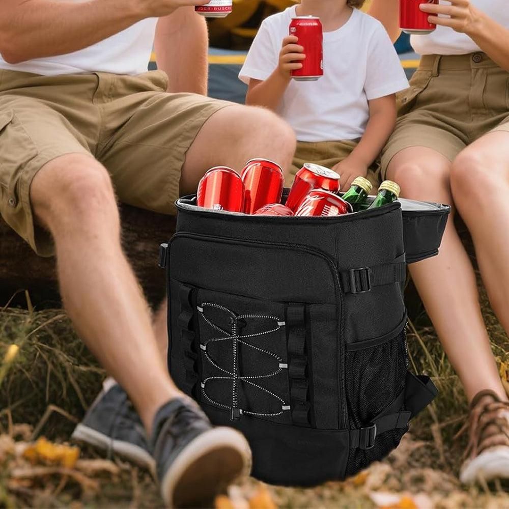 25L Insulated Cooler Backpack Freshness Preservation Backpack - Black